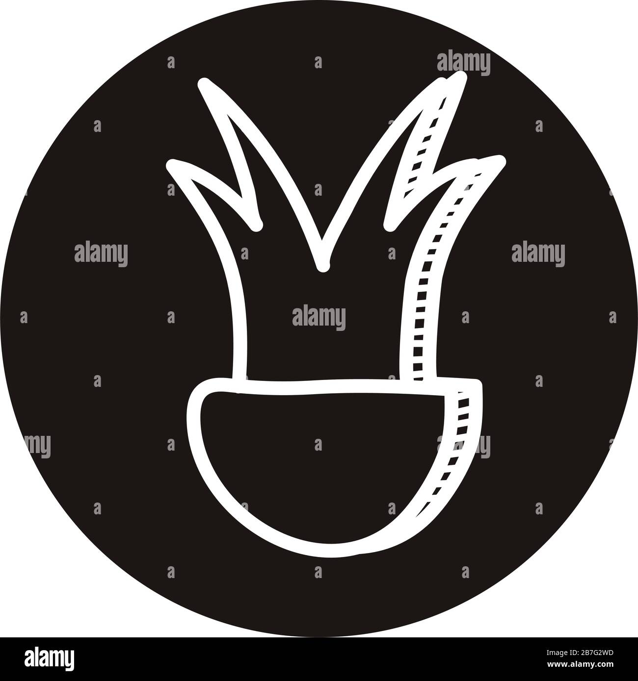 houseplant in pot doodle block style icon Stock Vector Image & Art - Alamy