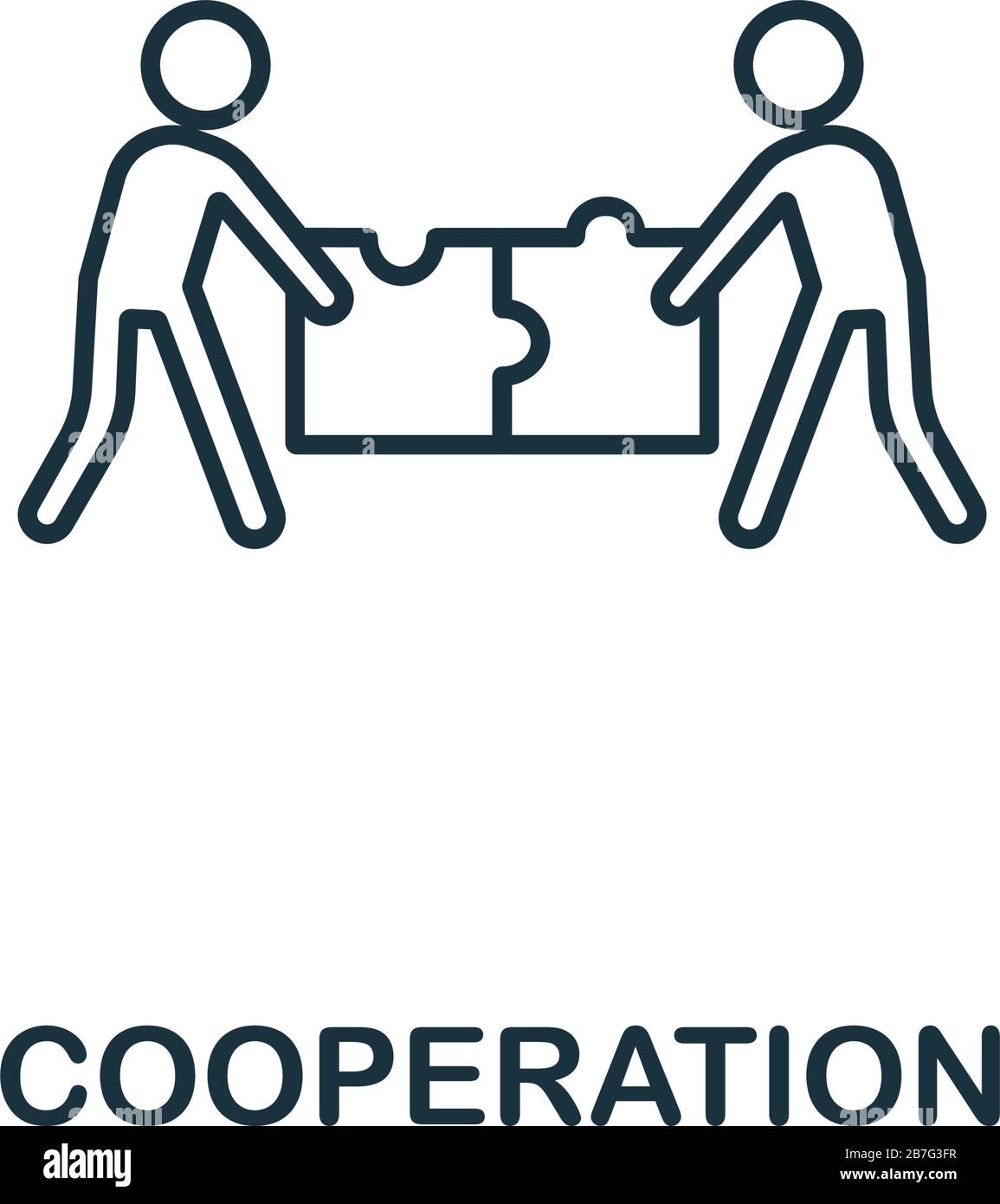 Cooperation icon from teamwork collection. Simple line element Cooperation symbol for templates, web design and infographics Stock Vector