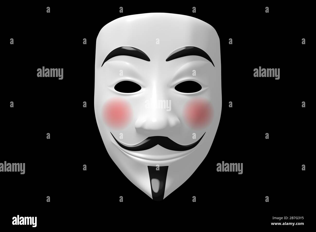 Anonymous mask isolated on black background Stock Photo Alamy