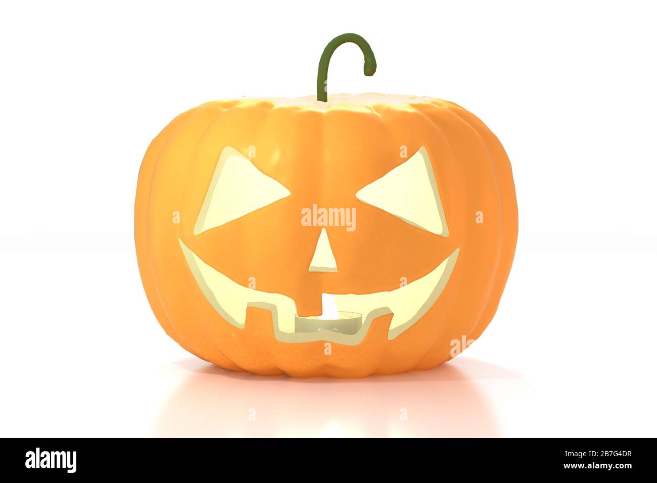 3D Halloween pumpkin - Jack-o-Lantern on white background Stock Photo ...