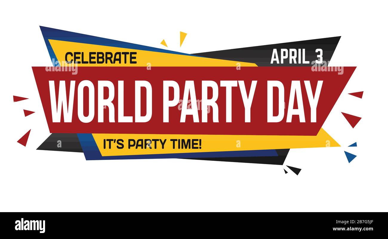 World party day banner design on white background, vector illustration Stock Vector