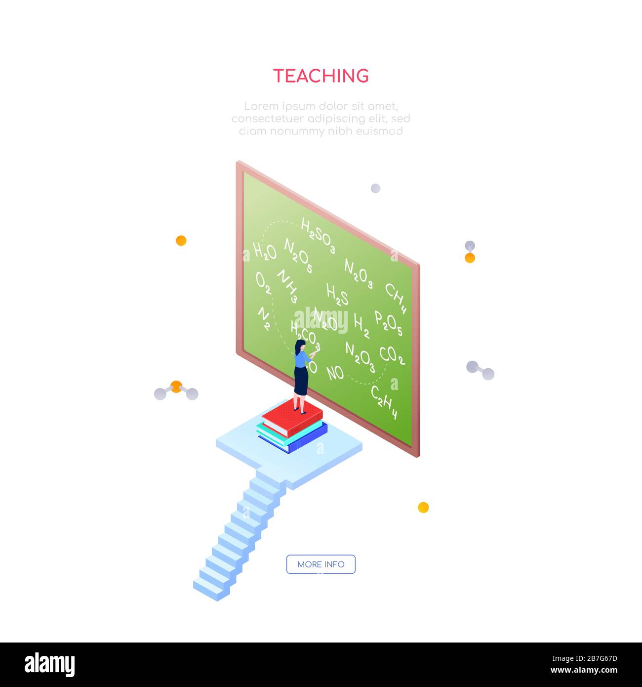 Teaching chemistry- modern isometric vector web banner Stock Vector ...