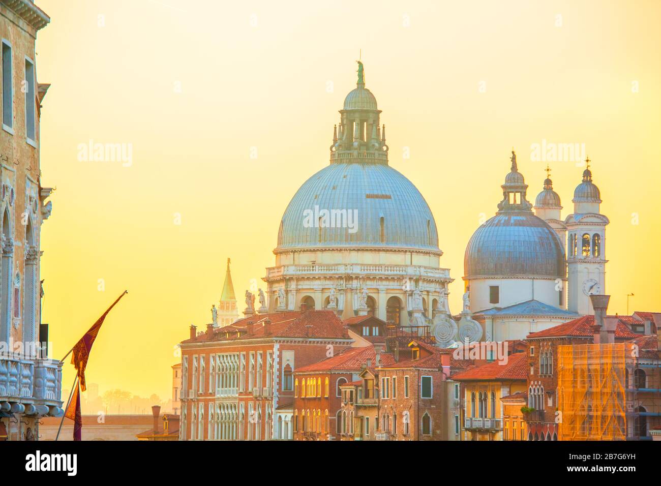 Church of San Simeone Piccolo and Grand Canal at dawn in Venice, Italy Stock Photo