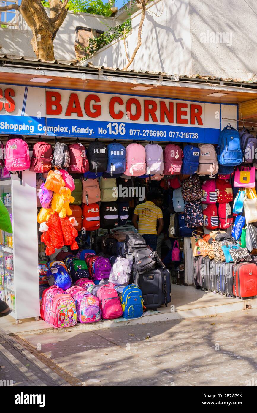 South Asia Sri Lanka Kandy Sinhala Central Province ancient capital Bag Corner shop store