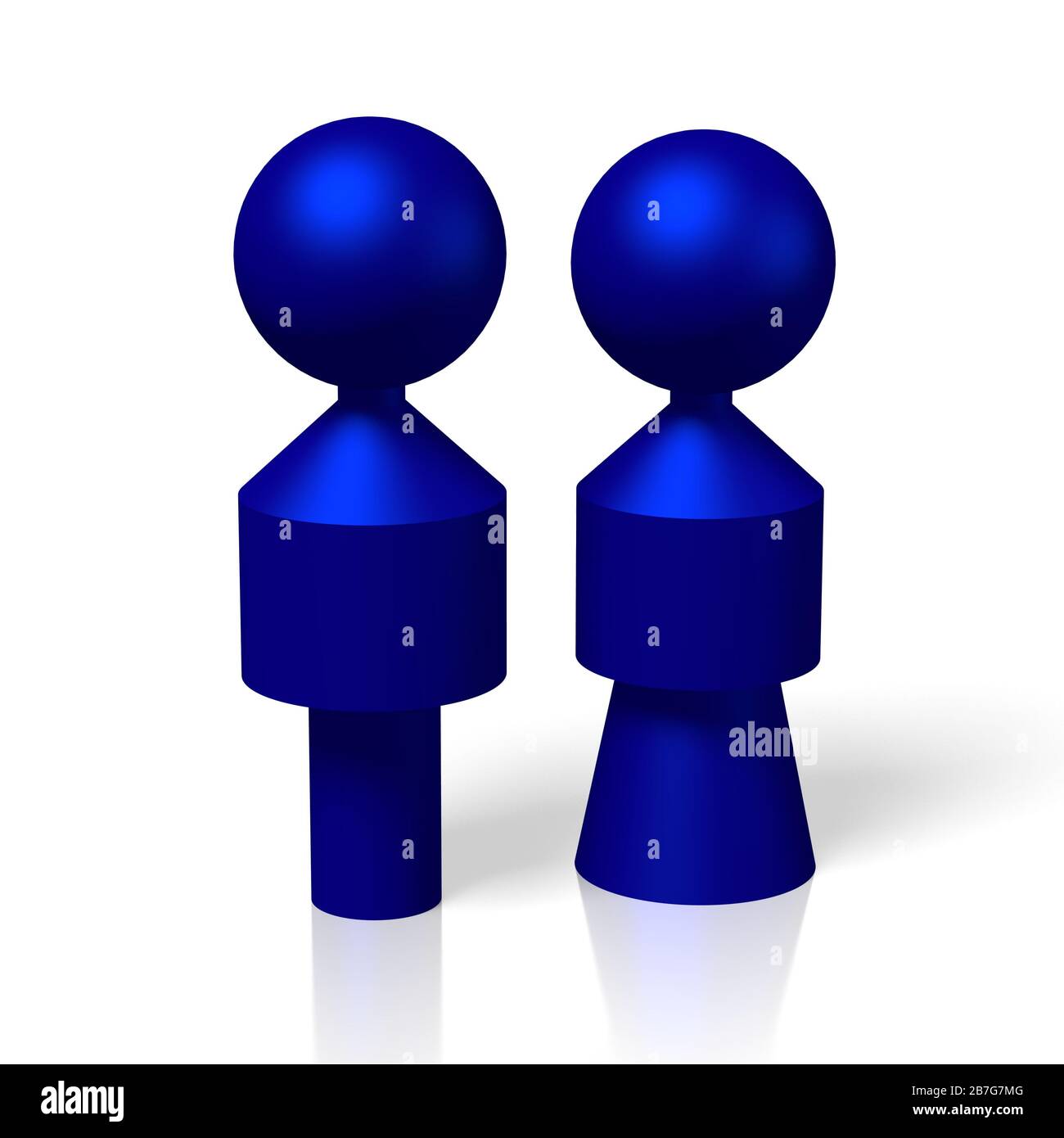 3D couple shape - illustration Stock Photo