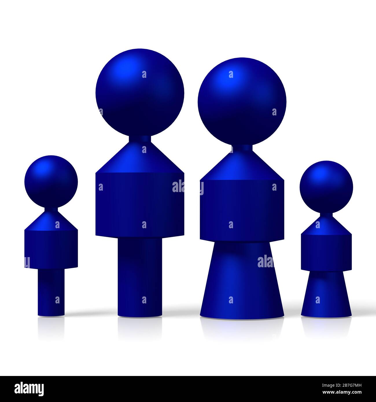 3D family with children concept Stock Photo