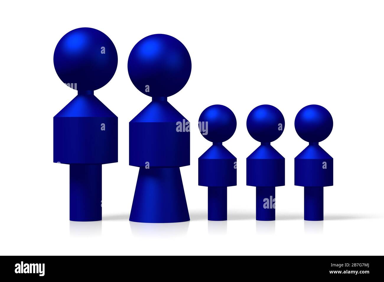 3D family with children concept Stock Photo