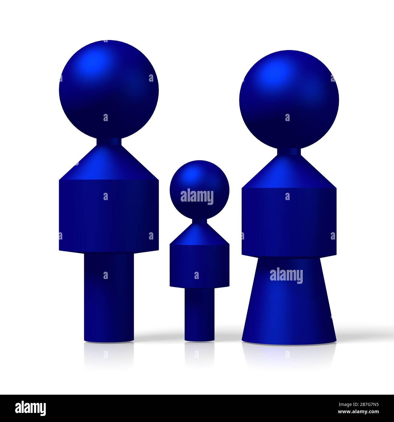 3D family with one child concept Stock Photo