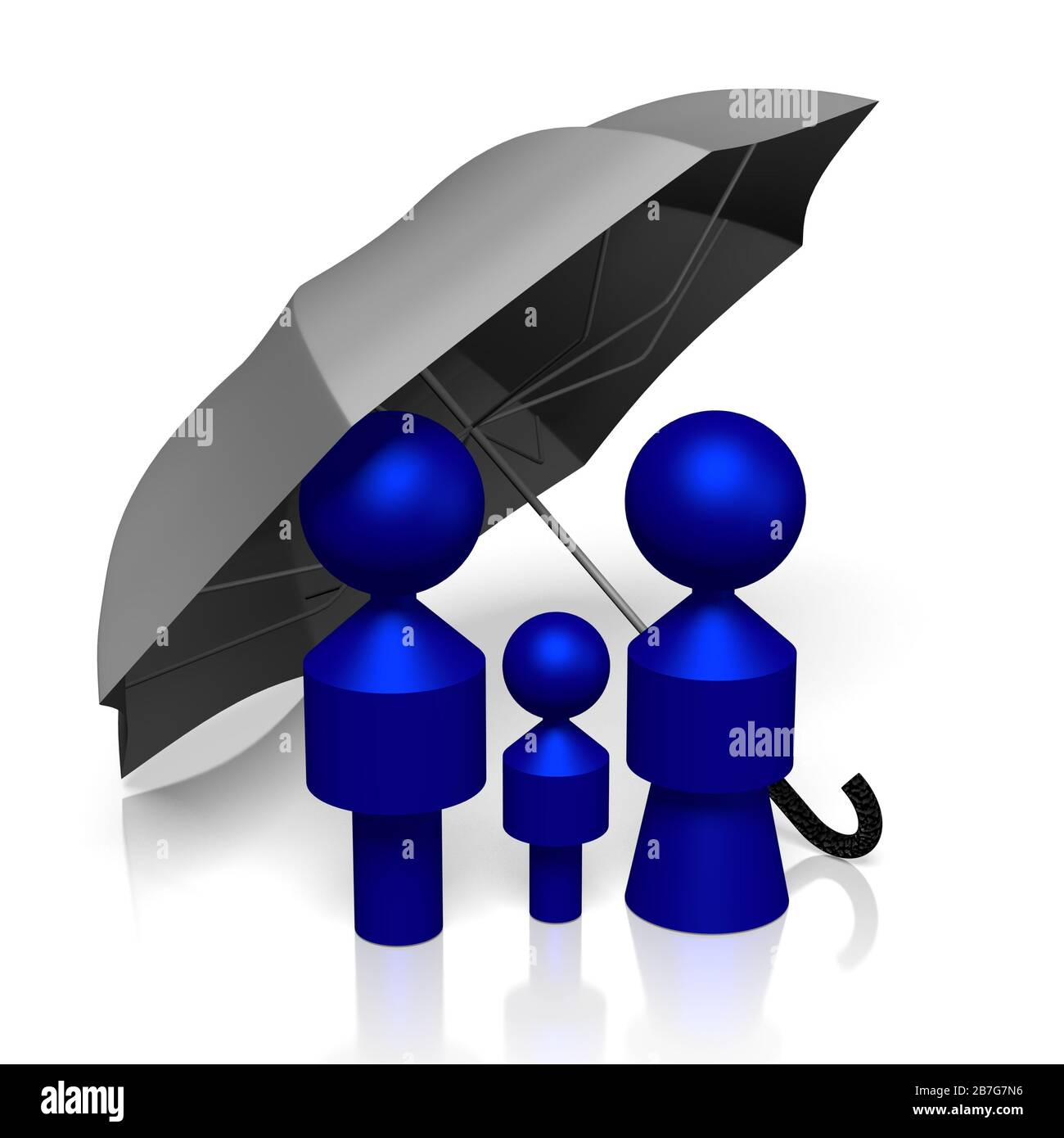 3D family/ insurance concept Stock Photo
