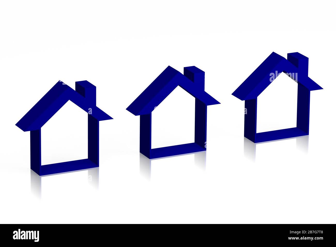 3D housing issues illustration Stock Photo - Alamy