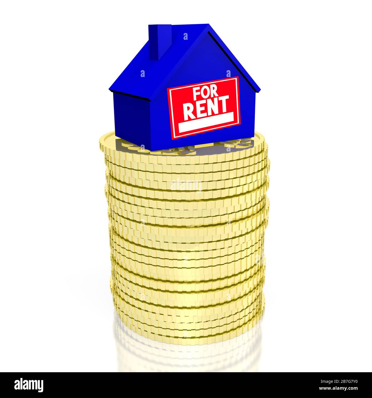 3D house for rent concept Stock Photo - Alamy