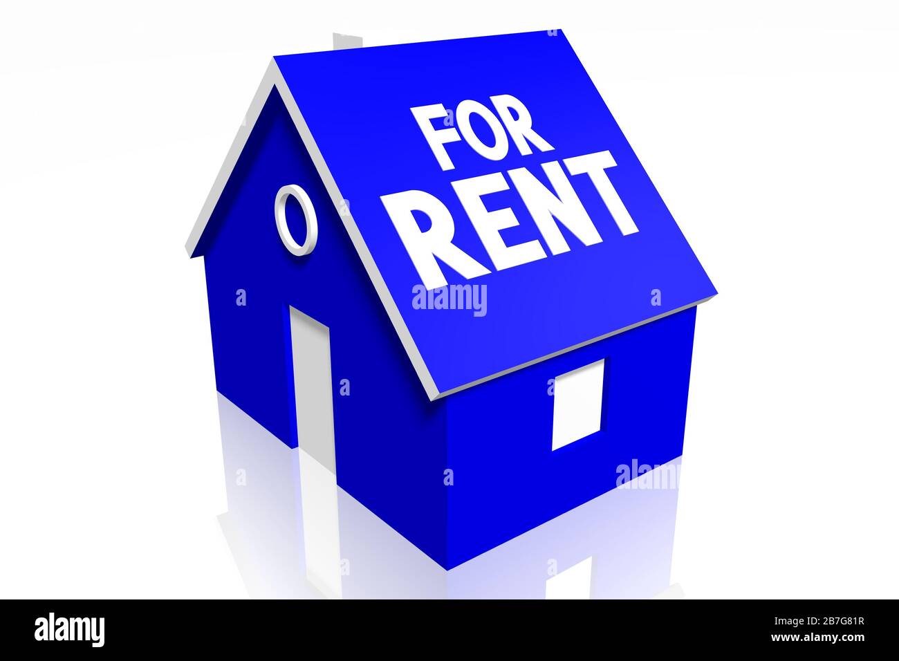 3D house for rent concept Stock Photo - Alamy