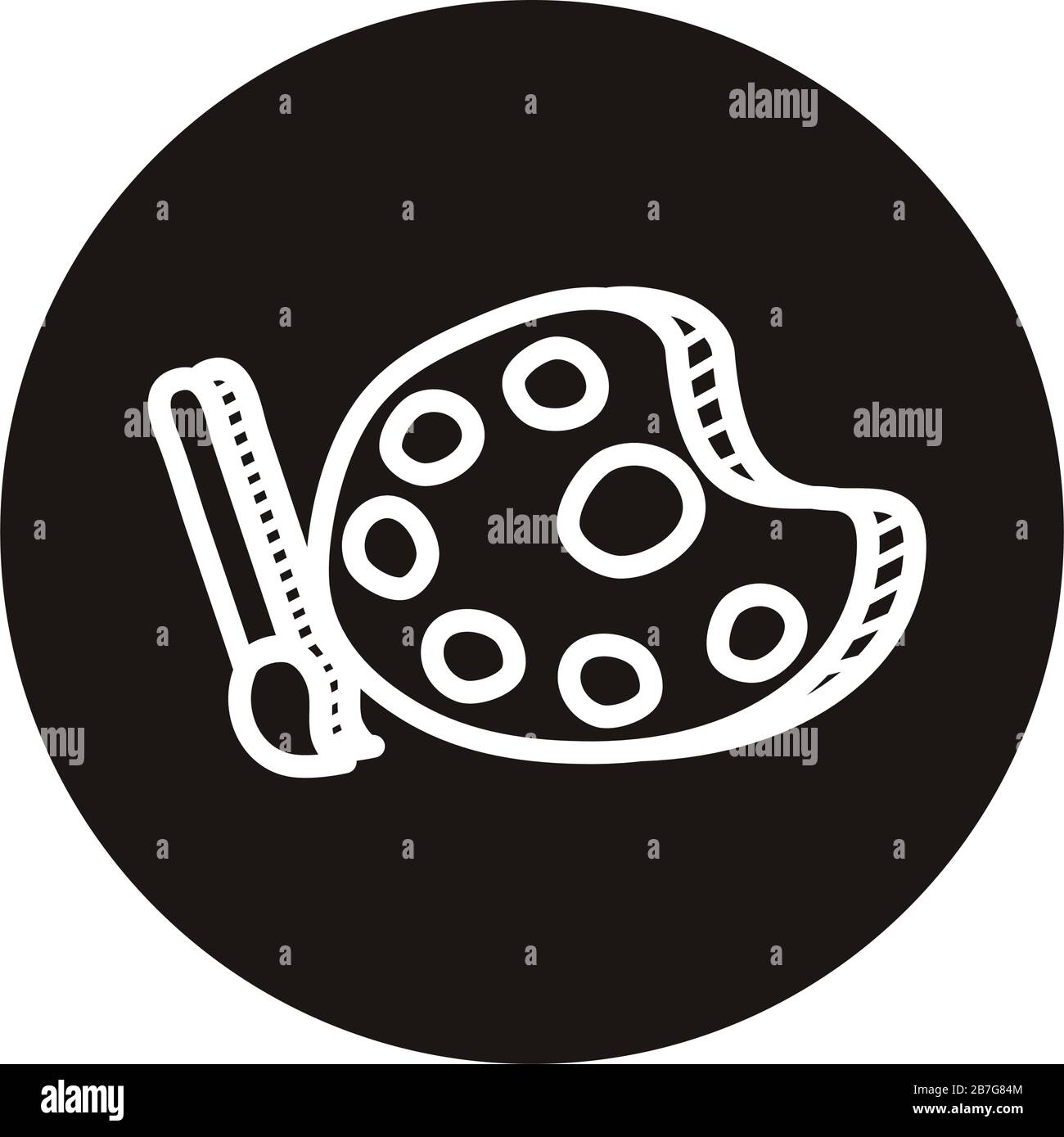 paint palette and brush doodle block style icon Stock Vector Image ...