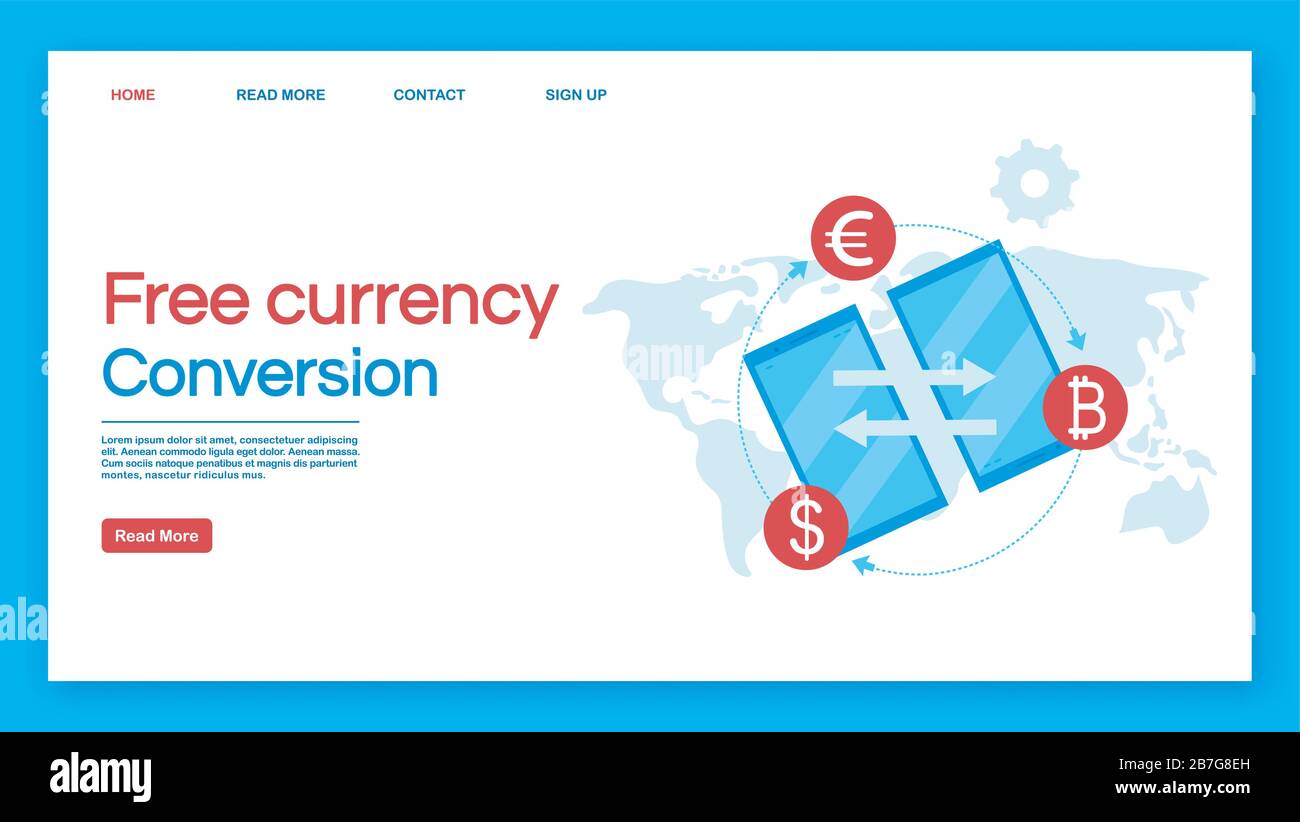 Free currency conversion landing page vector template Stock Vector ...