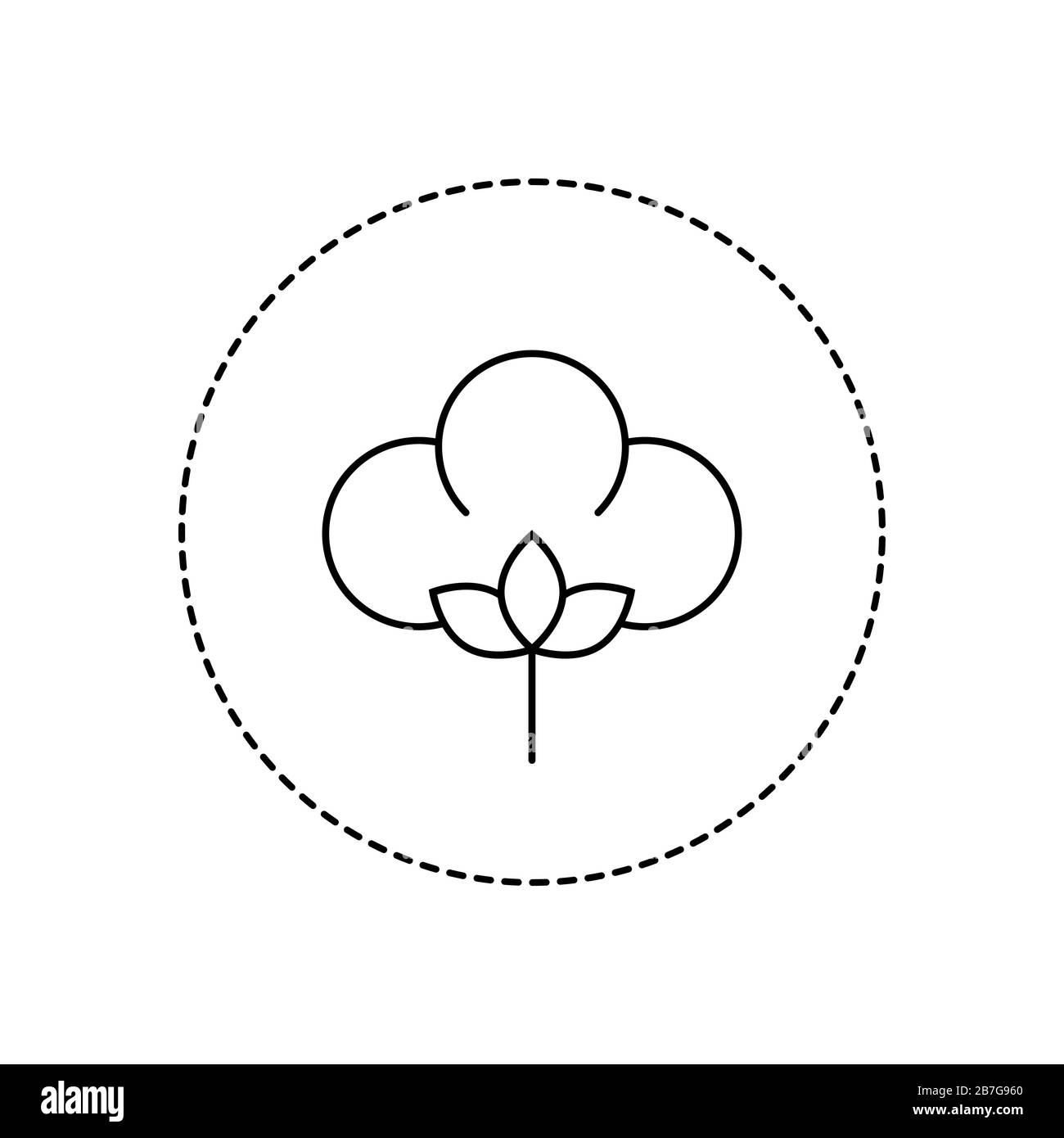 Cotton icon in a circle. Symbol for natural fabrics and ethical fashion  industry. Organic cotton linear sign. 100% cotton label. Round tag or logo  Stock Vector Image & Art - Alamy