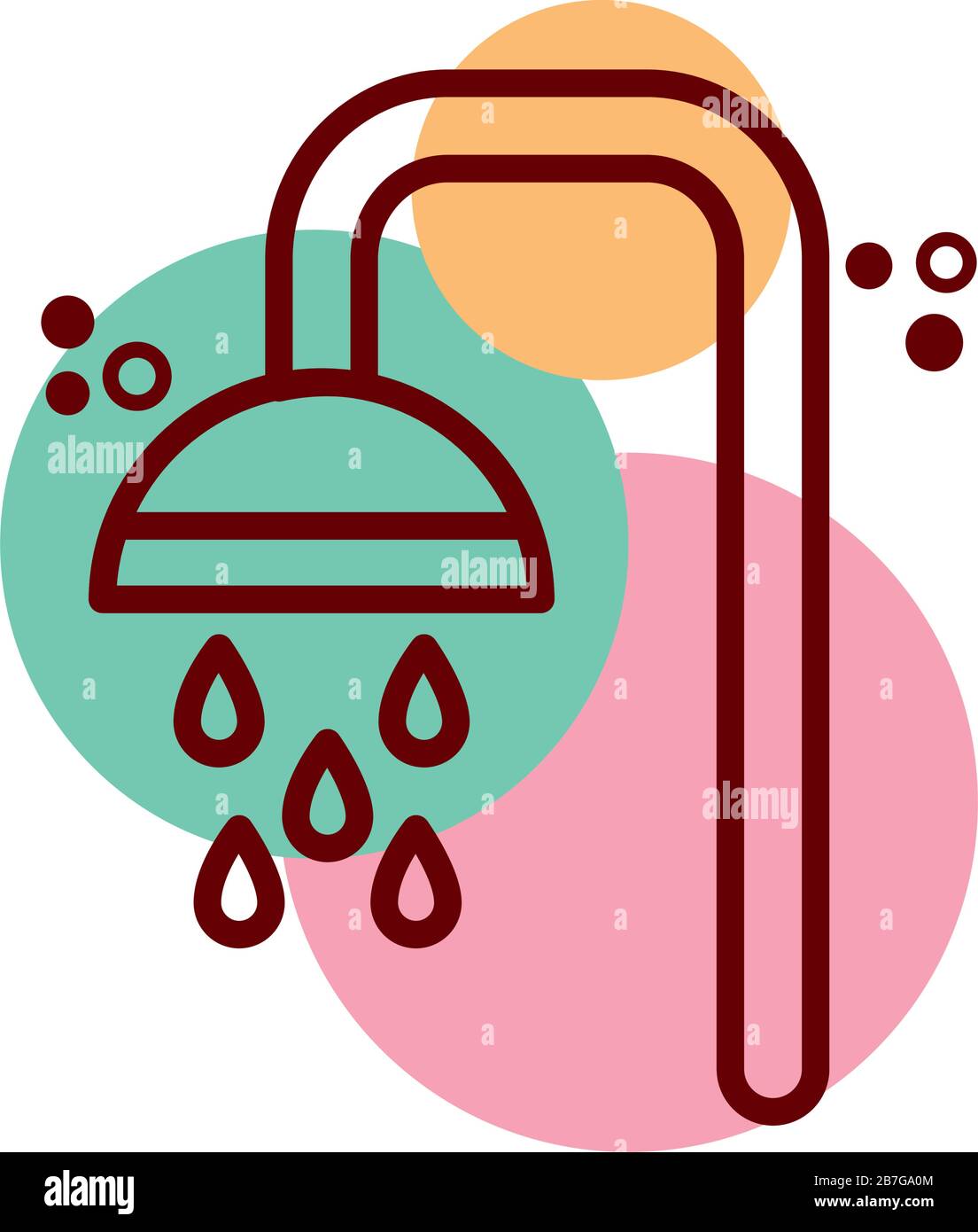 shower bath tap line and color style icon Stock Vector Image & Art - Alamy