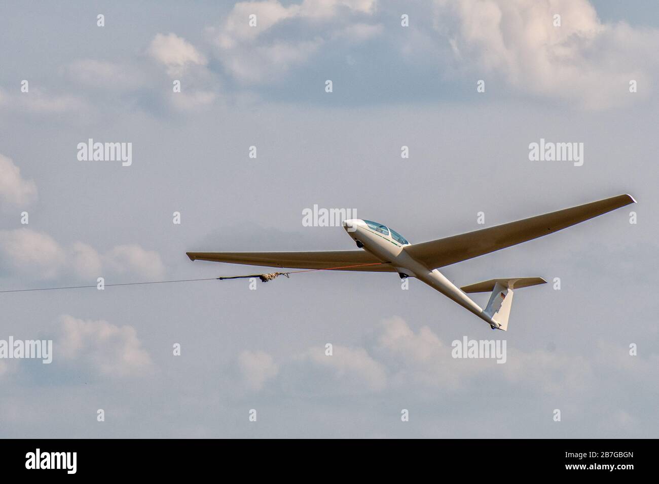 Glider starts on the winch Stock Photo Alamy