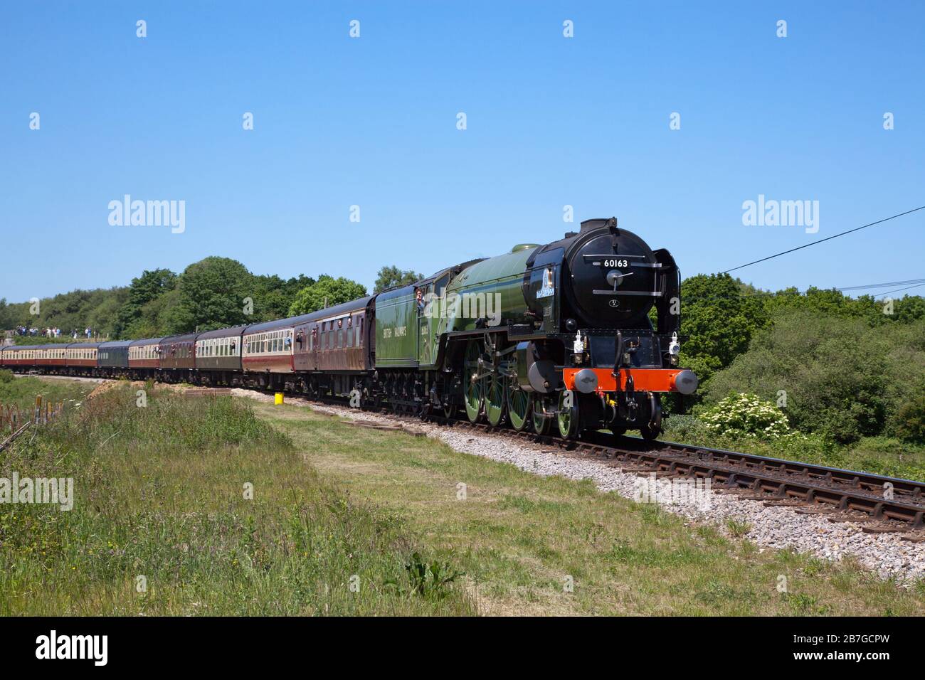 steam locomotive 60163 Tornado pulling a train on the Swanage Heritage ...