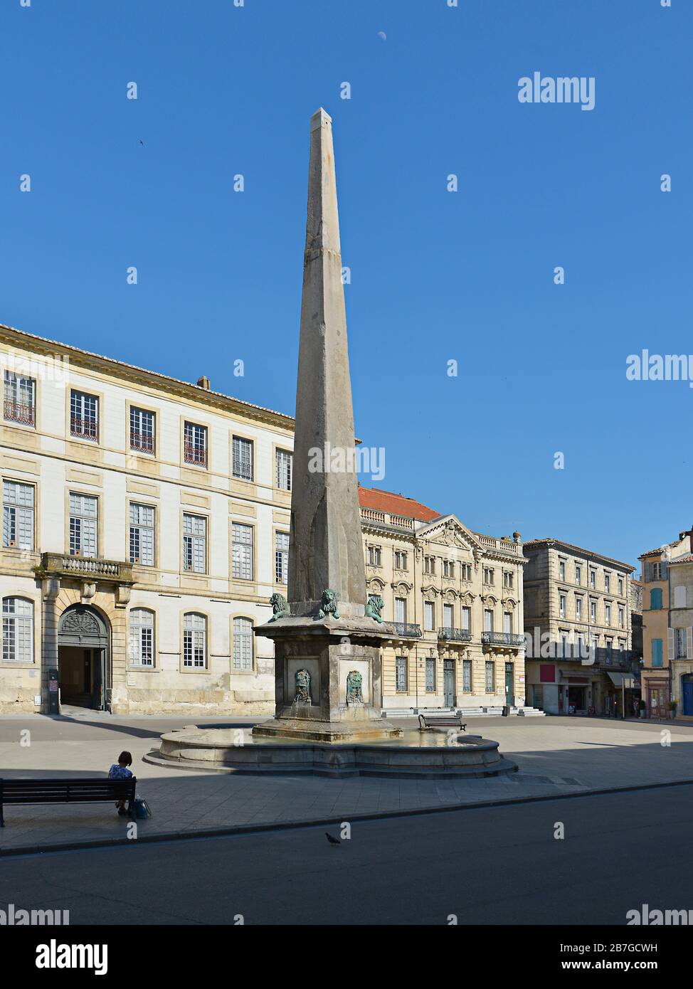 Obelisk of Arles, a city and commune in the south of France, in the Bouches-du-Rhône department Stock Photo