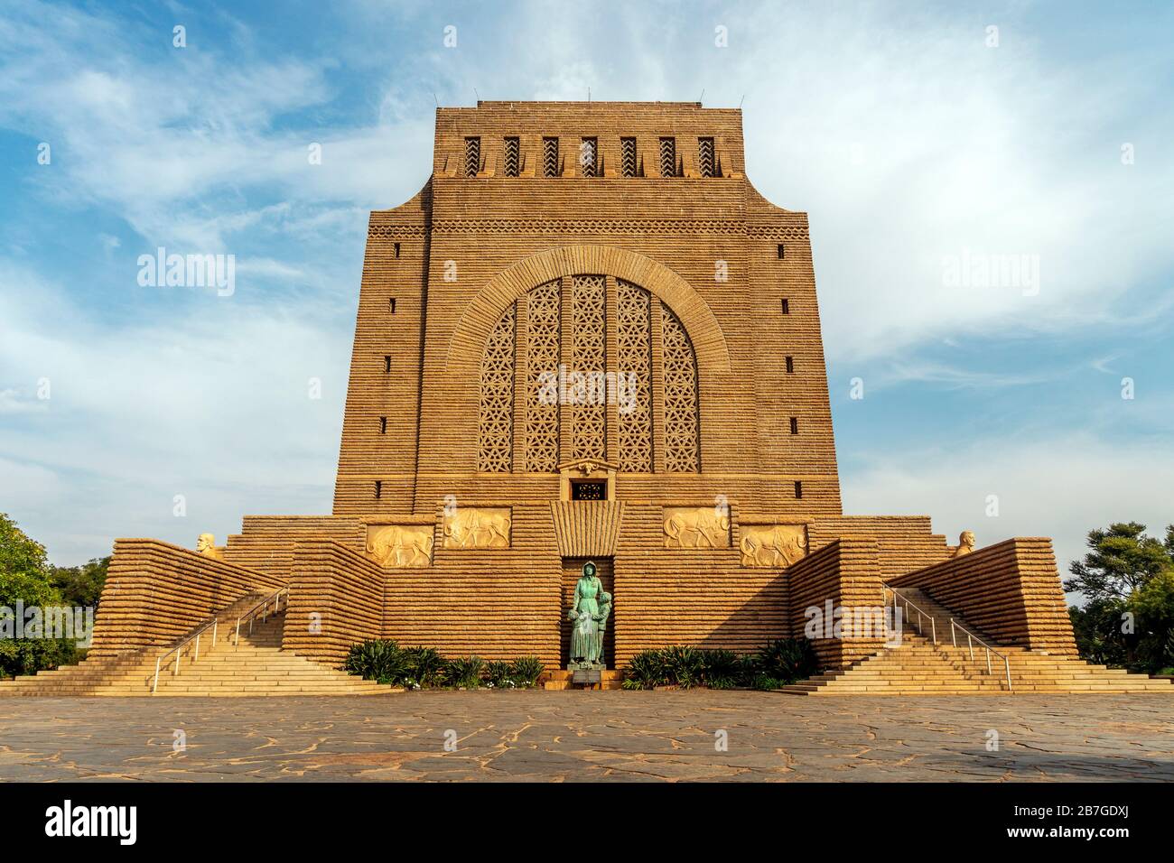 Huge Voortrekker Monument commemorating the Afrikaans settlers who arrived in the country during the 1830s, South Africa Stock Photo