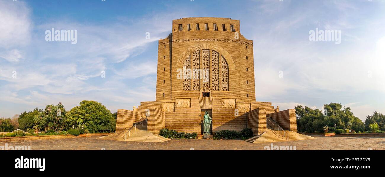 Huge Voortrekker Monument commemorating the Afrikaans settlers who arrived in the country during the 1830s, South Africa Stock Photo