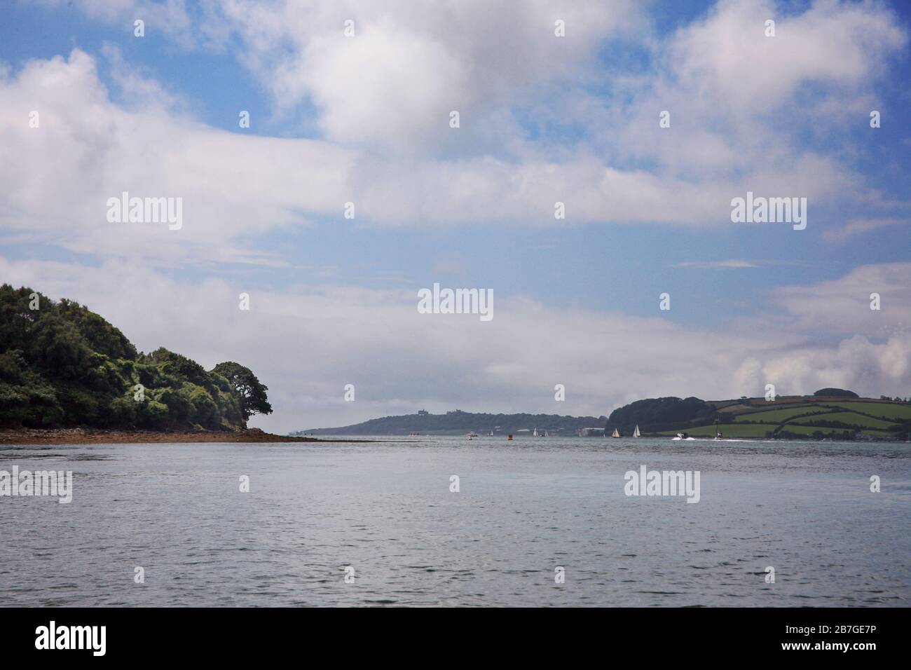 Looking down the Fal estuary, aka Carrick Roads, from above Turnaware