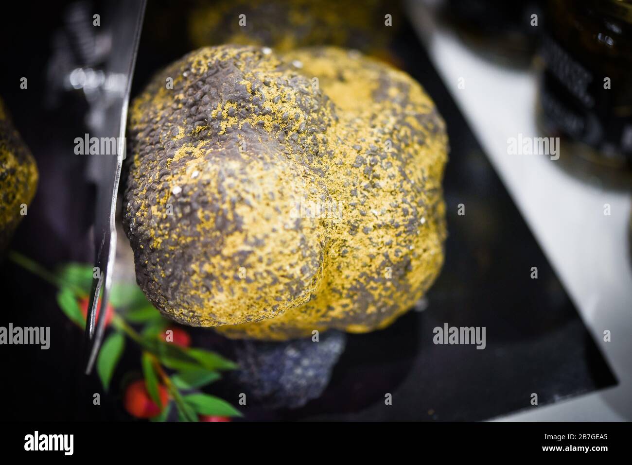 fresh truffles close up view Stock Photo