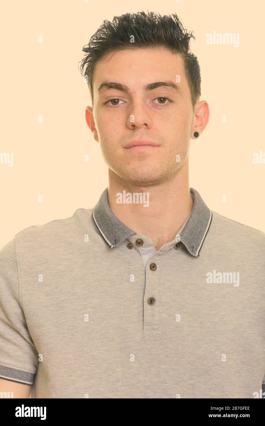 Studio shot of young man Stock Photo - Alamy