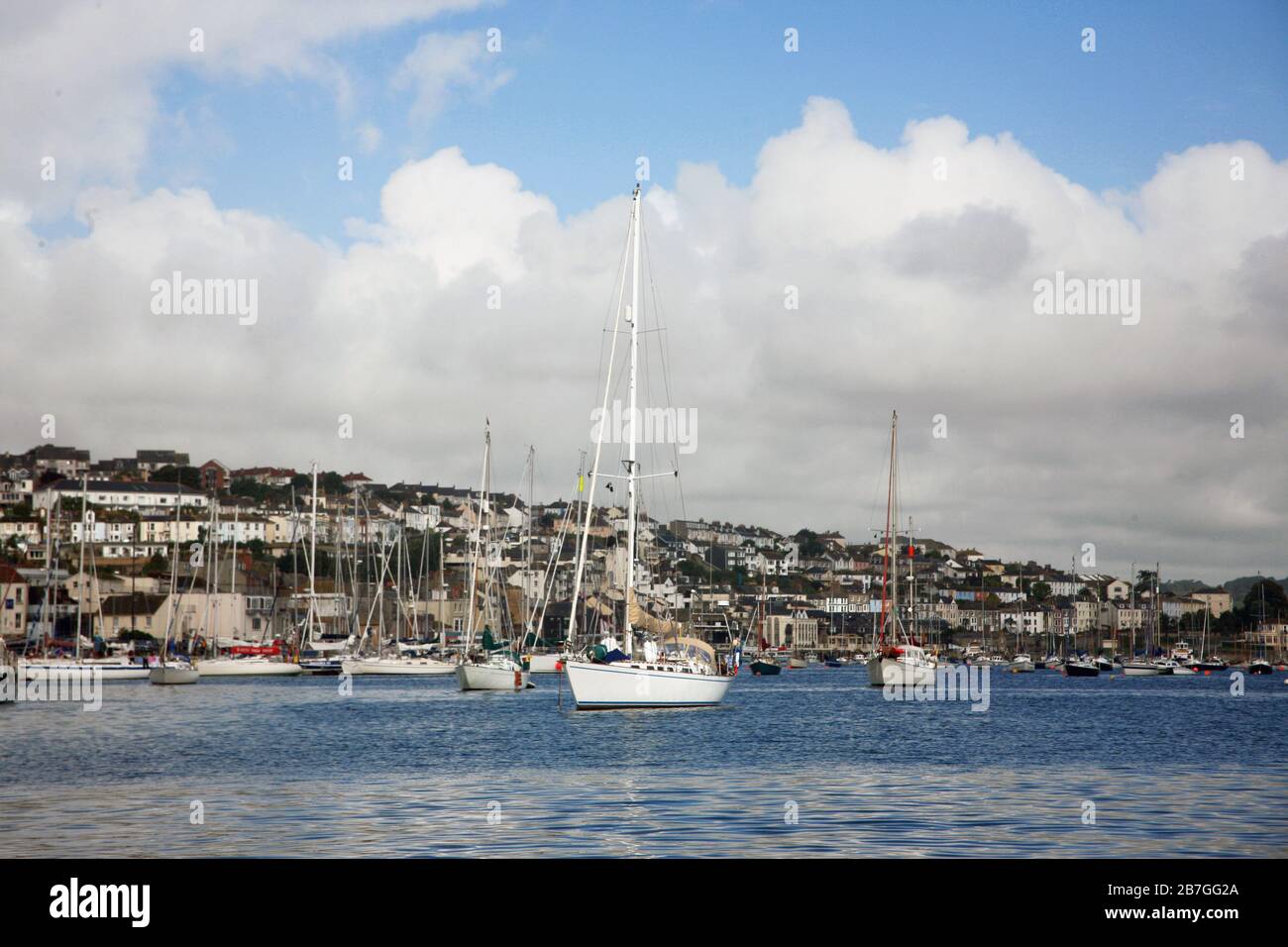 View of Falmouth from the Carrick Roads, Cornwall, England, UK Stock