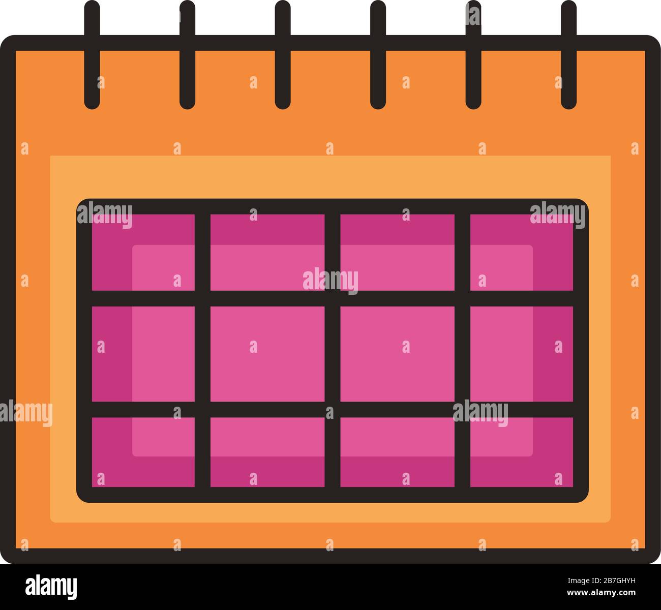 calendar reminder date line and fill style icon Stock Vector Image ...