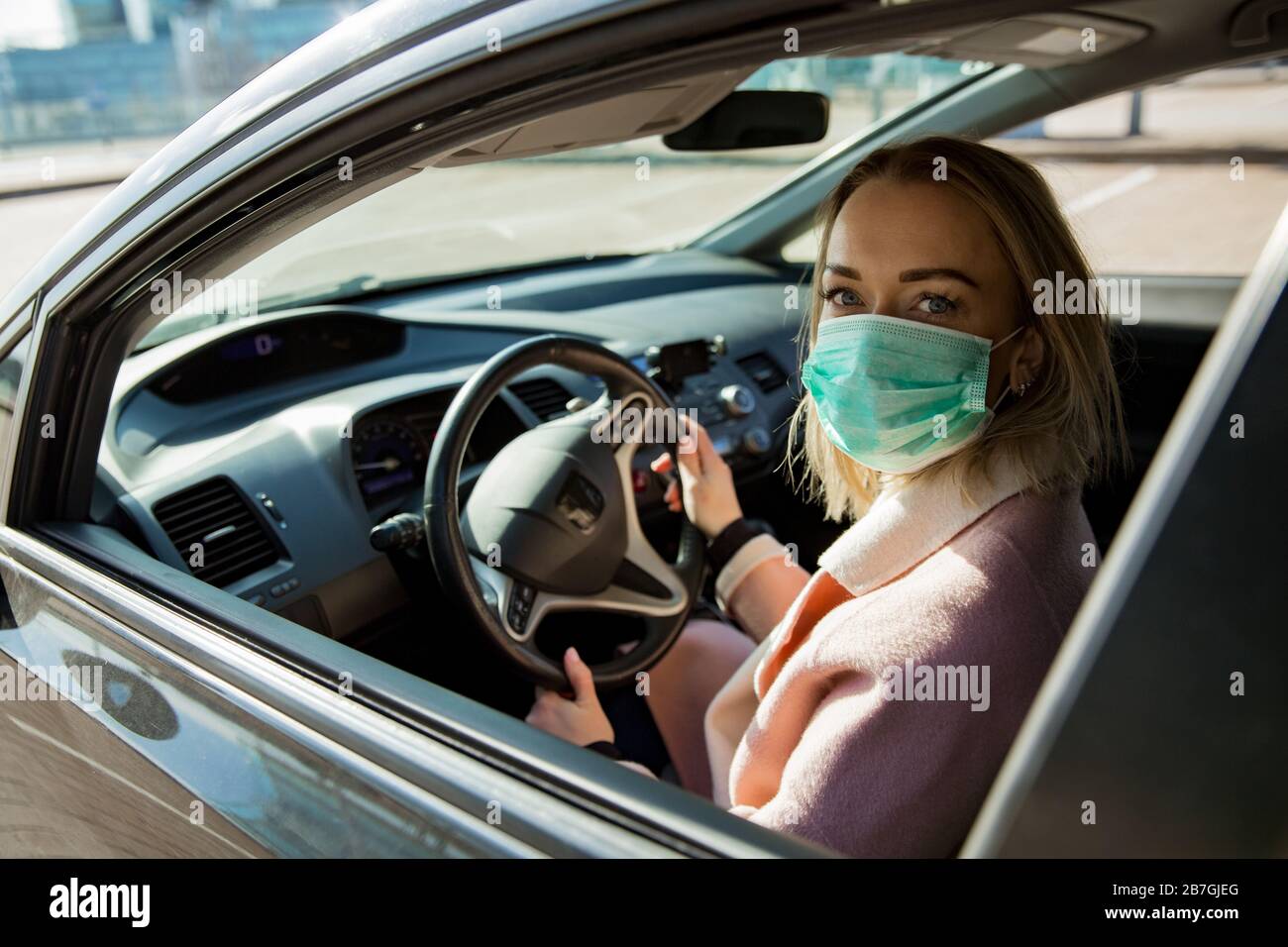 Woman Face Mask Car High Resolution Stock Photography and Images Alamy