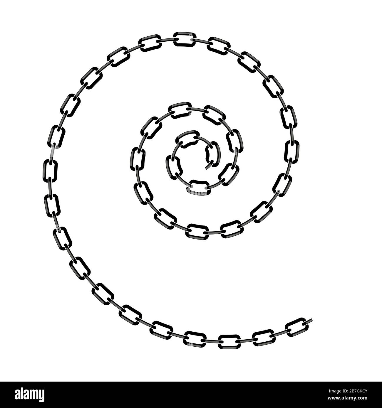 Grey Chain Spiral Isolated on White Background Stock Vector Image & Art ...