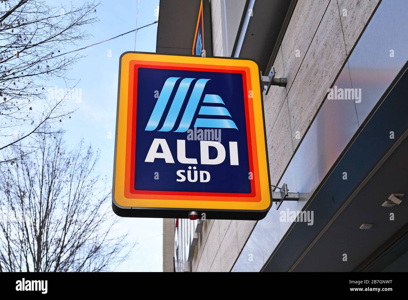 Darmstadt Germany March Shop Sign Of Aldi Sud Shop A Big German Discount Supermarket Chain Stock Photo Alamy