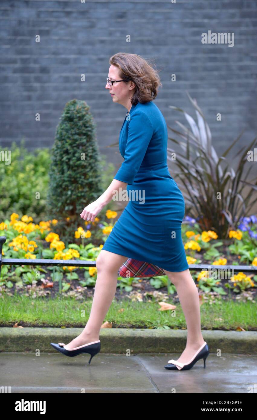 Natalie Evans / Baroness Evans of Bowes Park (Leader of the House of Lords) in Downing Street during a cabinet reshuffle, 13th Feb 2020 Stock Photo