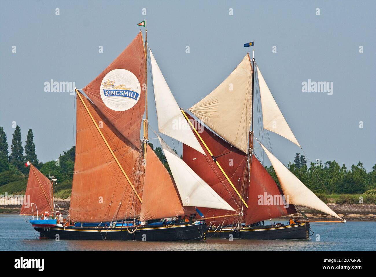The Thames sailing barges Gladys and Mirosa in full sail Stock Photo