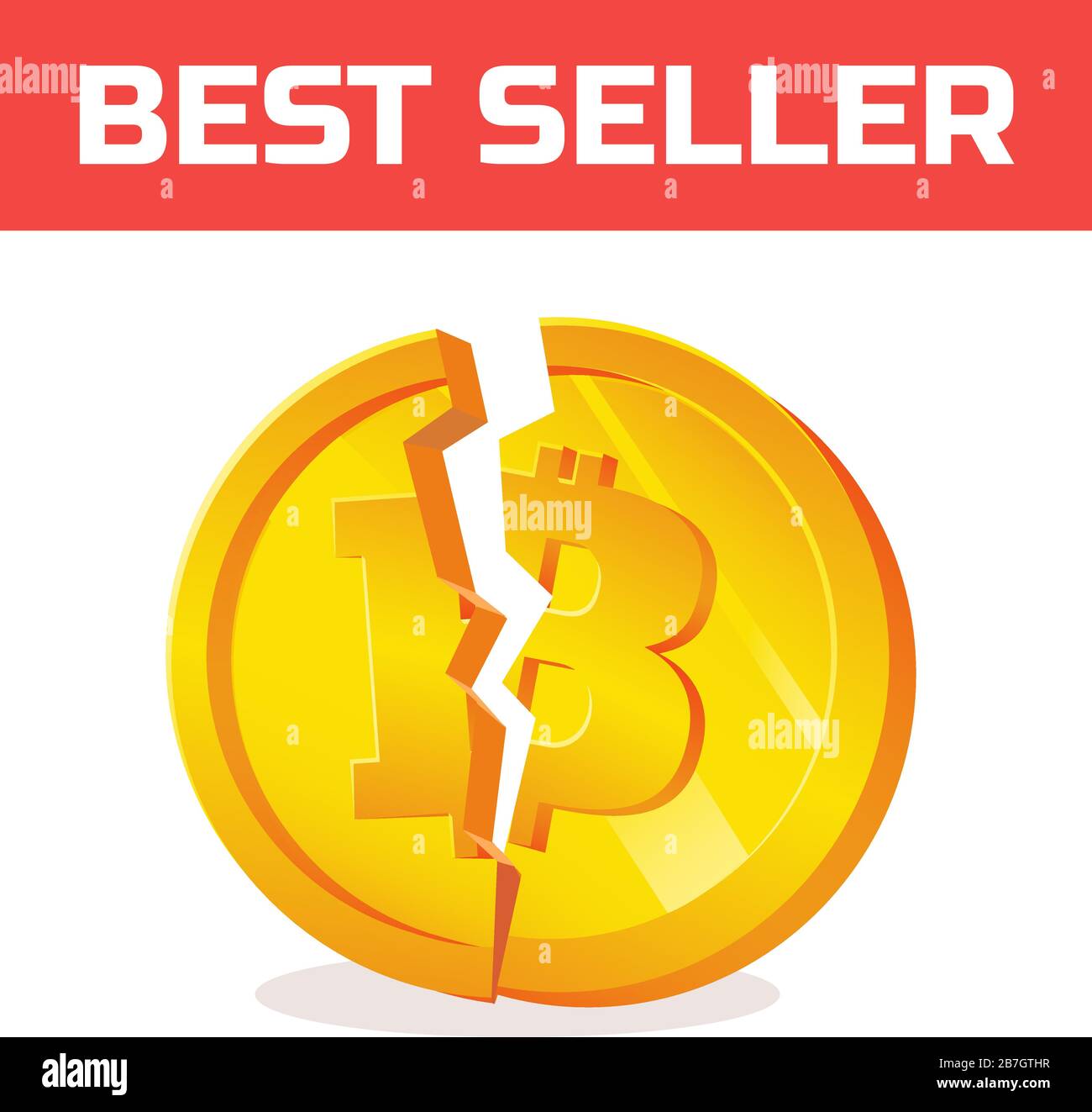 Vector broken bitcoin. Blockchain and crypto currency crisis. Crypto  currency devaluation. Bitcoin fallen Stock Vector Image & Art - Alamy