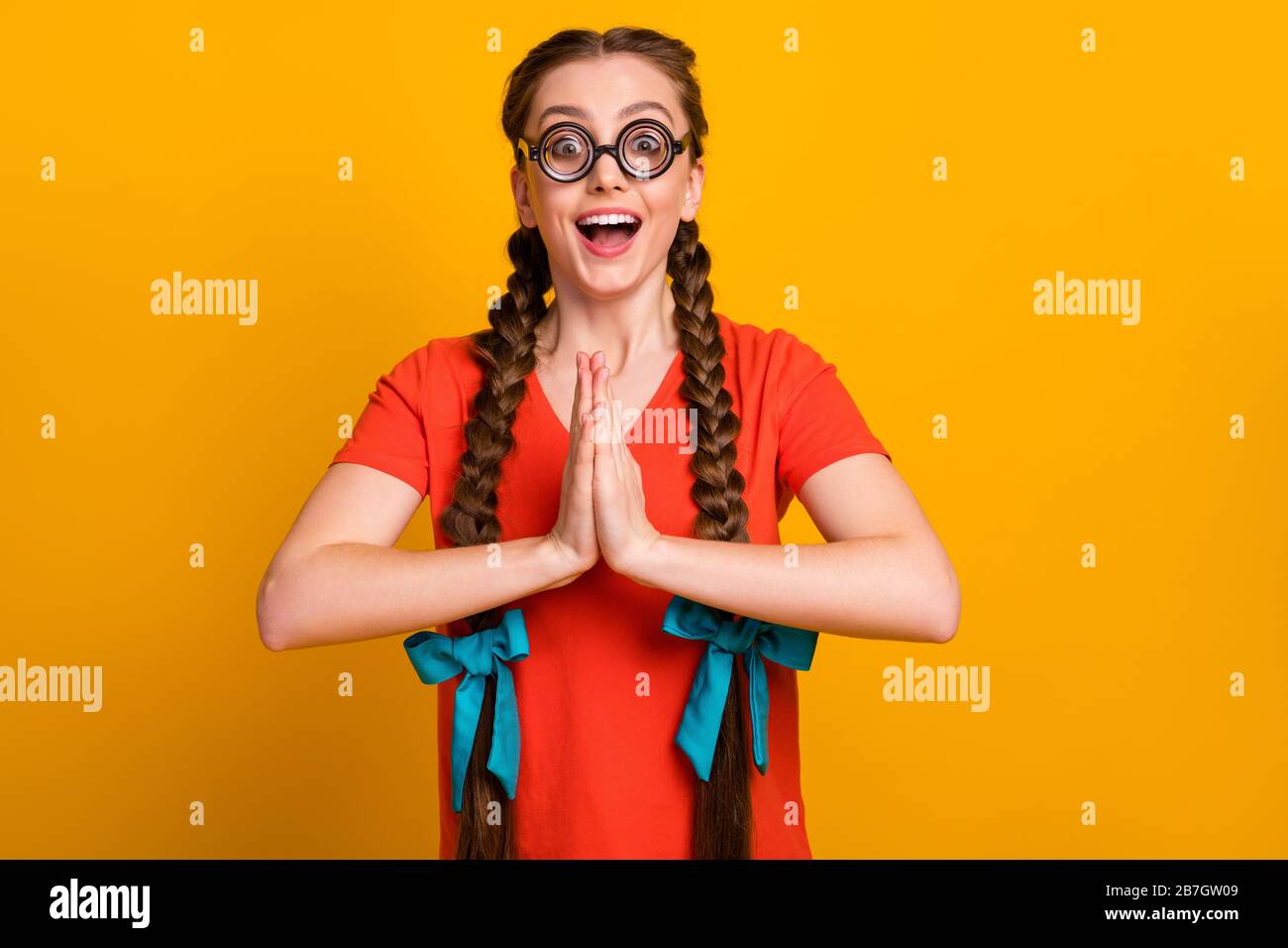 Pigtails ribbon hires stock photography and images Alamy