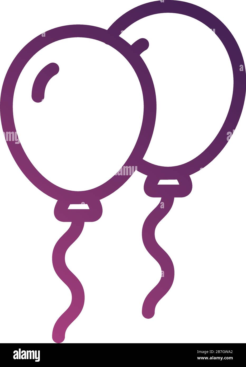 balloons helium floating line degradient style icon Stock Vector Image ...