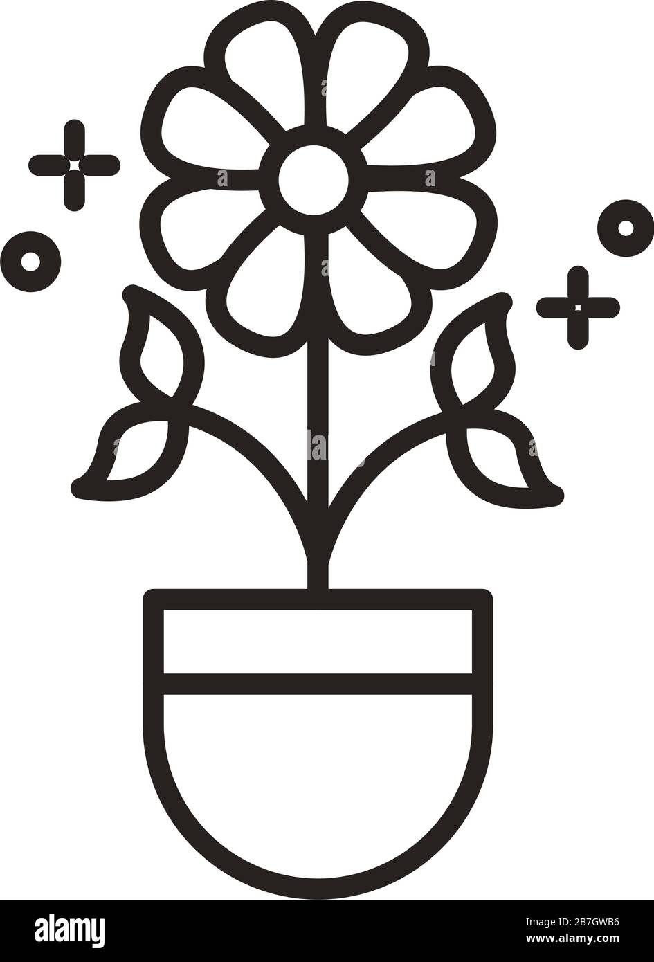 flowers in pot line style icon Stock Vector Image & Art - Alamy