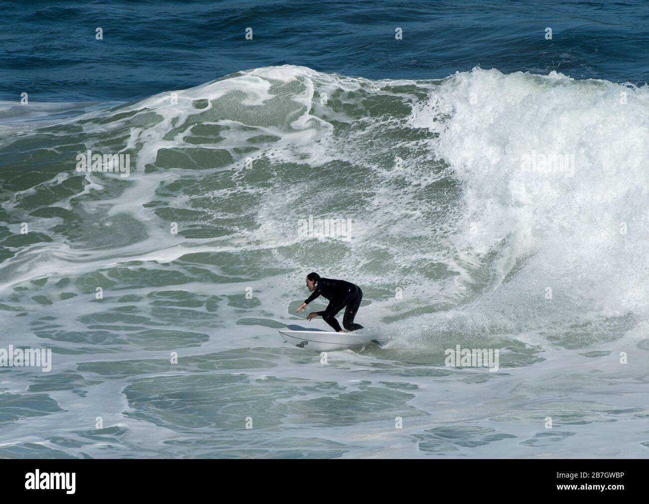 Surfing at Winkipop Stock Photo