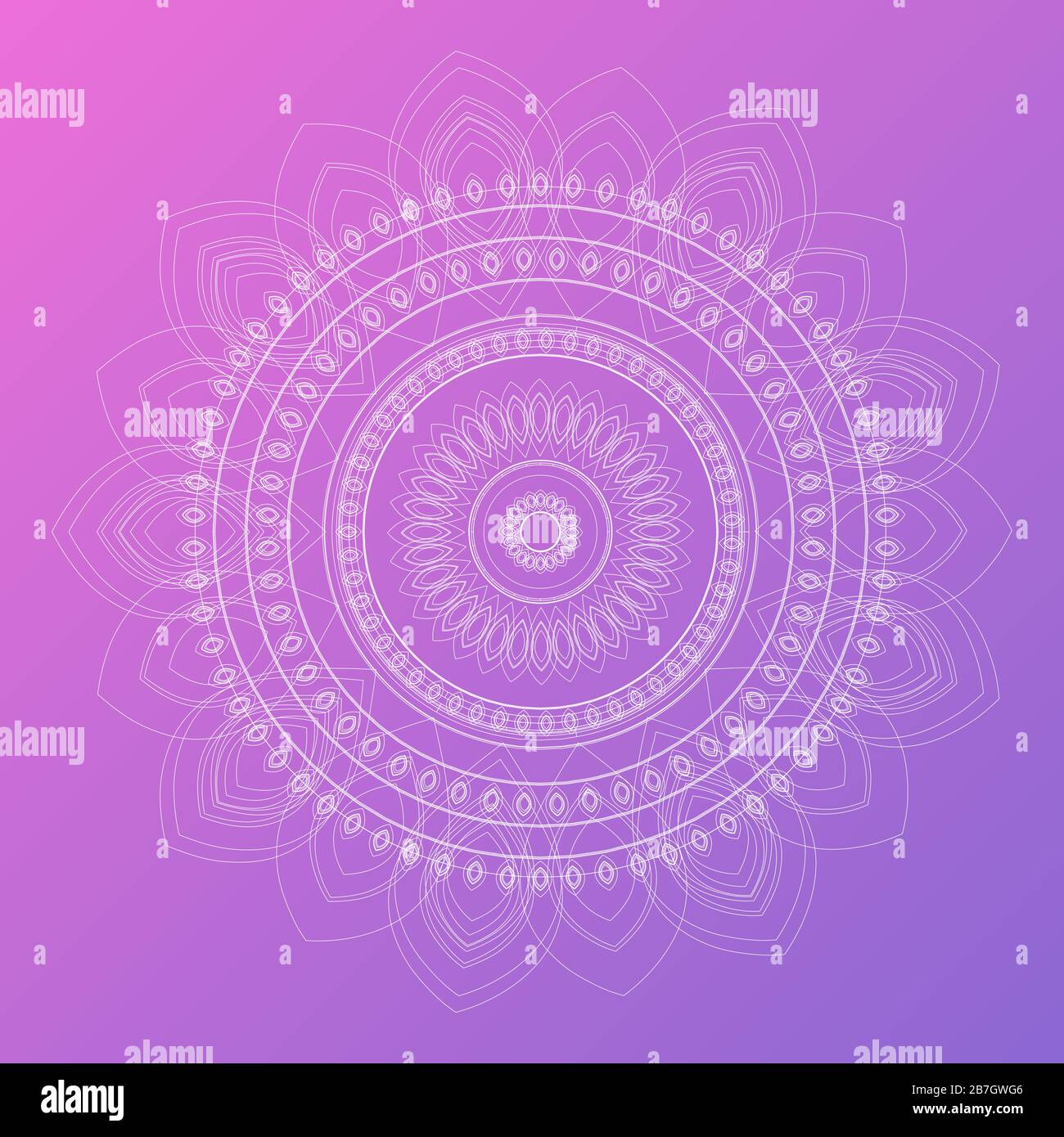 Mandala with floral patterns, complex pattern art. Vector Islam, Arabic, Indian, Ottoman motifs. Soft color gradient background. Stock Vector