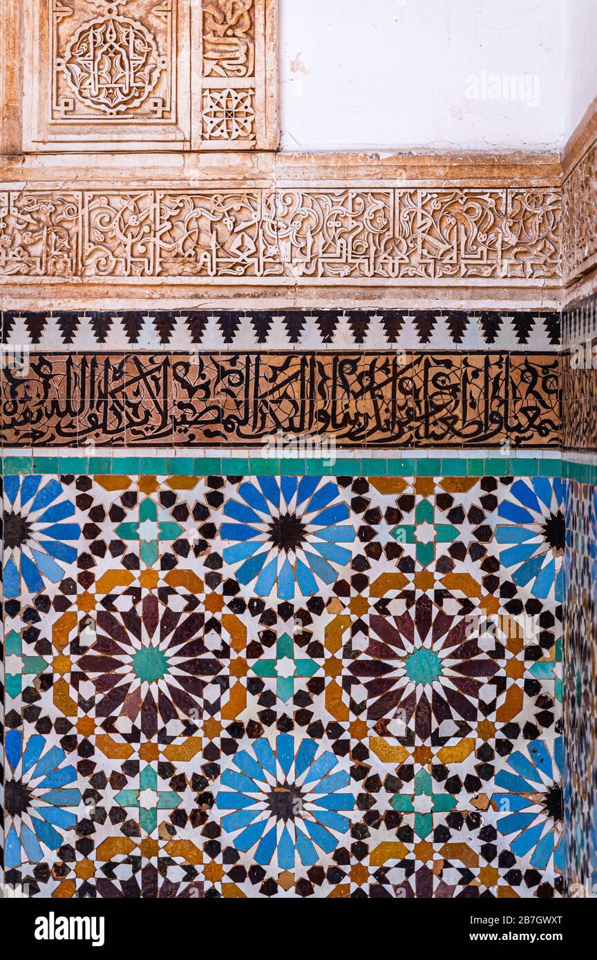 Saadian Tombs, Marrakesh. Morocco Stock Photo
