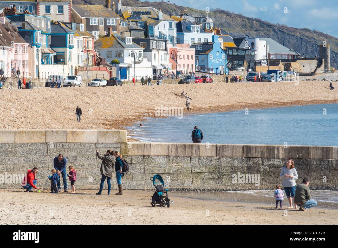 Lyme Regis, Dorset, UK. 16th March 2020. UK Weather After months of