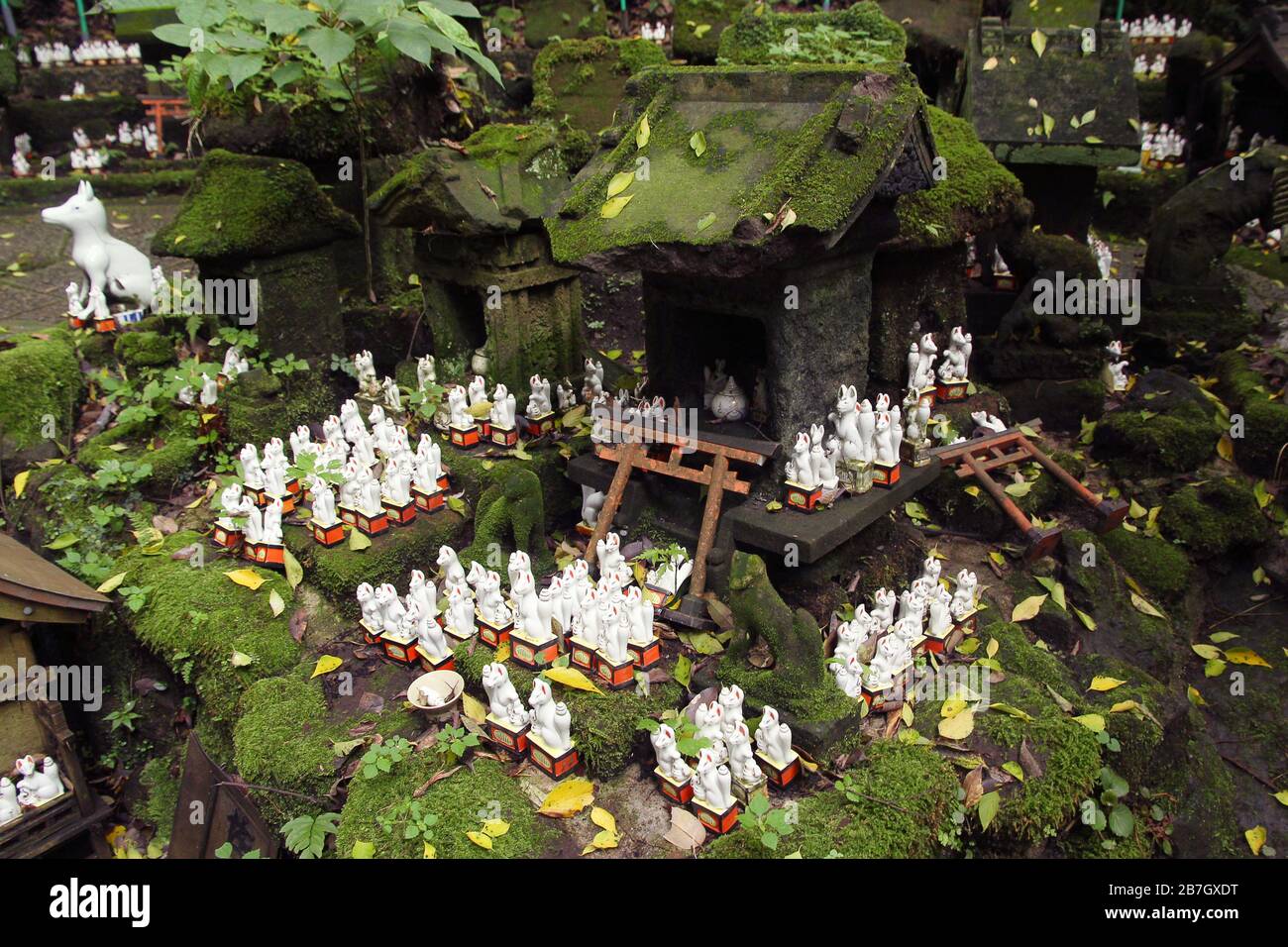 Impressive old japanese shinto shrine in Kamakura (Sasuke Inari) Stock Photo