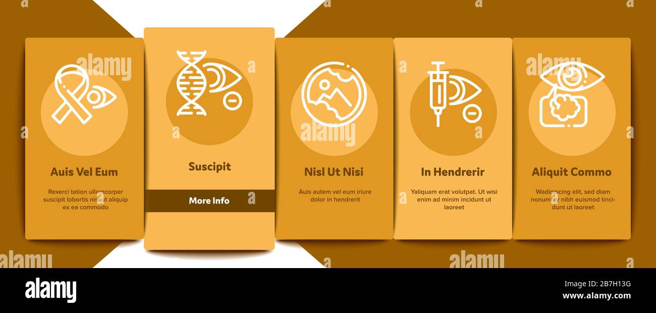 Glaucoma Ophthalmology Onboarding Elements Icons Set Vector Stock Vector