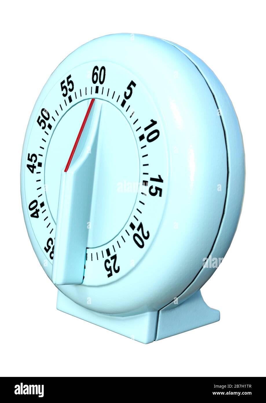 3D rendering of a blue retro timer isolated on white background Stock ...