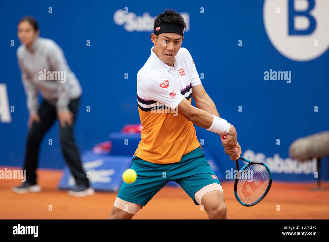 Kei Nishikori from Japan during the ATP 500 Barcelona Open Banc Sabadell 67  Trofeo Conde de Godo in Reial Club Tenis de Barcelona on 25 of April of 20  Stock Photo - Alamy