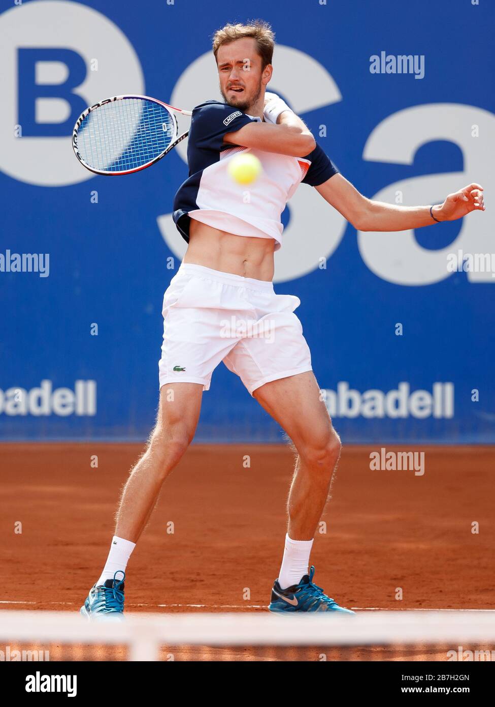 daniil medvedev from Russia during the ATP 500 Barcelona Open Banc Sabadell 67 Trofeo Conde de Godo in Reial Club Tenis de Barcelona on 24 of April of Stock Photo