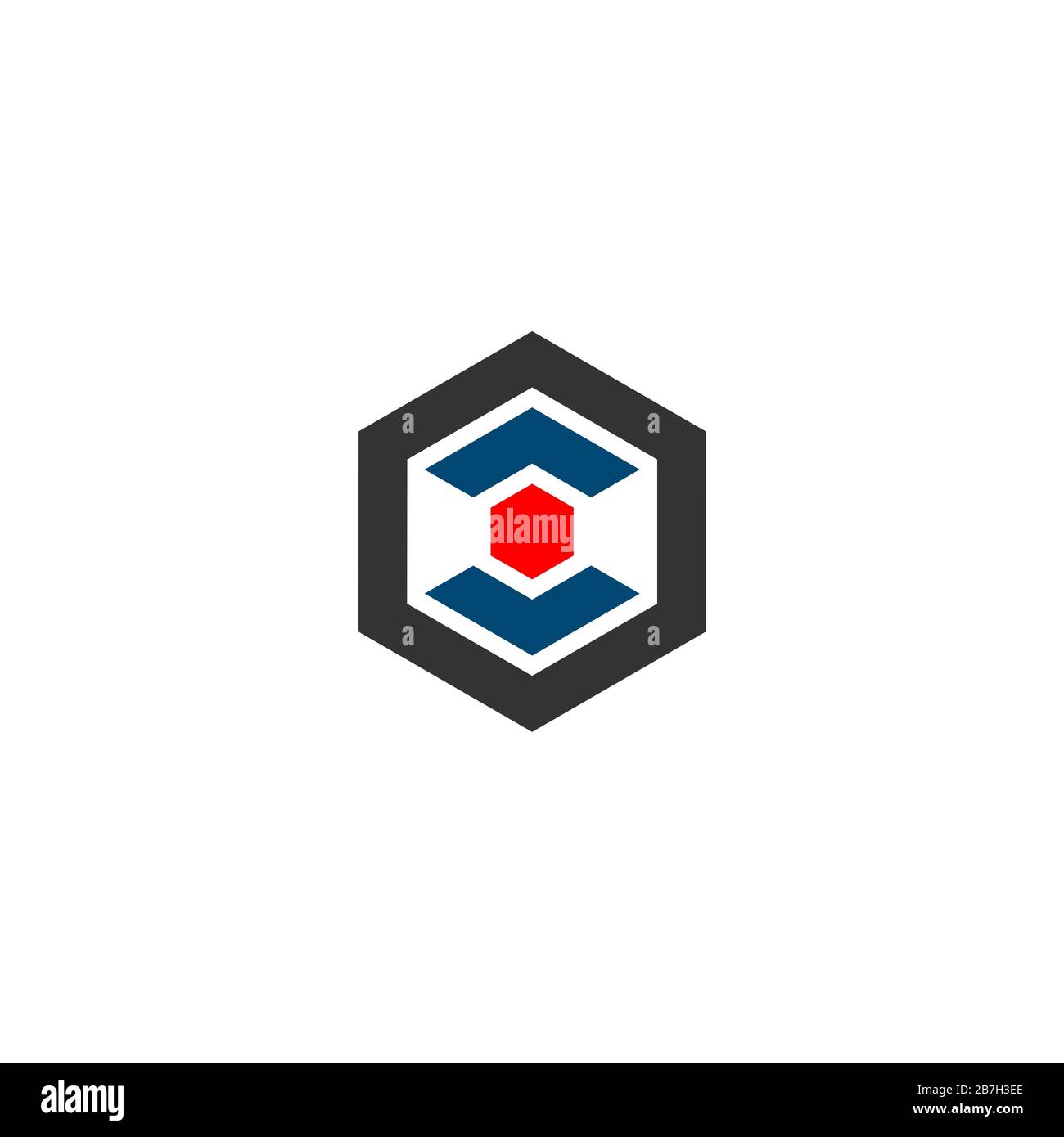 Up and Down Arrow Hexagon Shape Logo Template Illustration Design ...