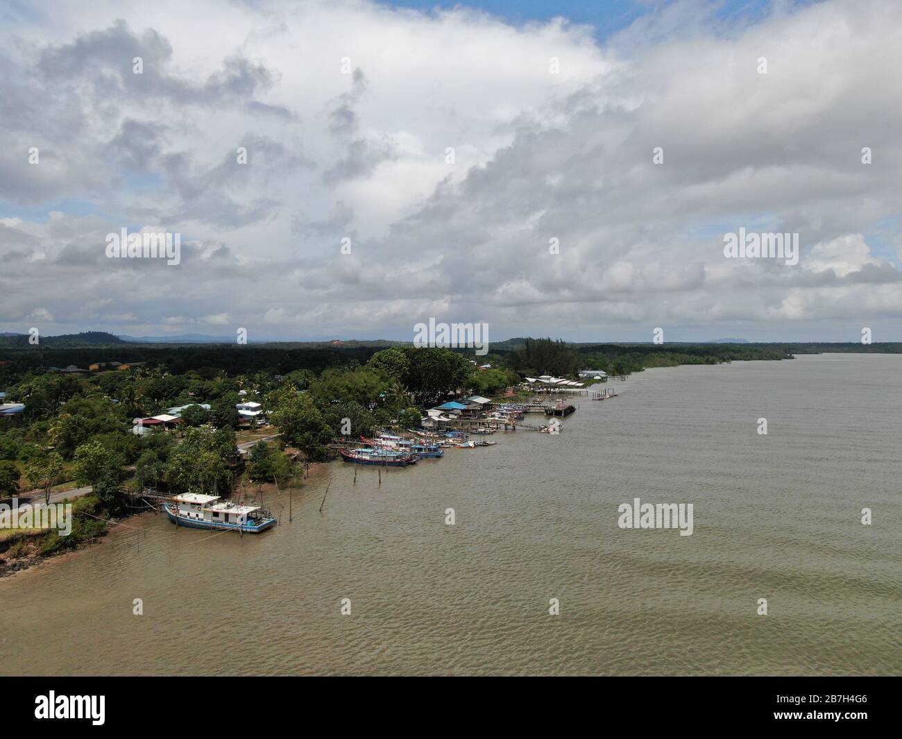 Telaga Air, Sarawak   Malaysia - March 15, 2020: The Beautiful Fishing 